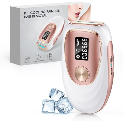 Haarlosy IPL Geräte Haarentfernung mit Kühlfunktion, 999,900 Lichtimpulse, 5 Energiestufen Schmerzfreie IPL Haarentfernung Laser Hair Removal für Frauen, Männer, Intimbereich, Körper und Beine - Rose