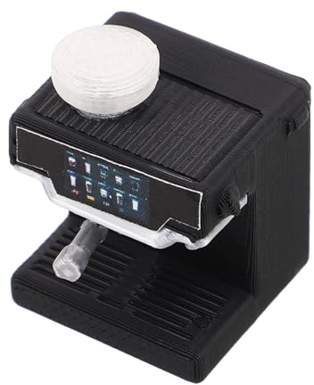 Gatuida Kleiner Kaffeemaschine für Puppenhausküche Realistisches Miniatur Kaffeeladenzubehör Selbstgemacht Küchenzubehör Puppenhausmöbel Kunststoff Schwarz