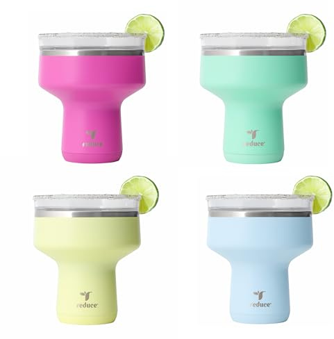 REDUCE Saltini 16oz Margarita Tumbler - Insulated Cocktail Glass - 4 Pack