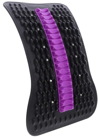 SHOWERORO Estirador Lumbar Ajustable Mecanismo Giratorio Tabla de Soporte Lumbar Negra y Morada para Estiramiento y Masaje de Espalda Dispositivo Portátil para Uso en Casa Oficina y