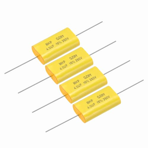 QUARKZMAN 4 Stück 4uF Frequenzweiche Kondensator 250V Audio Lautsprecher | Unpolarisierter Polypropylen MKP Folien Kondensator