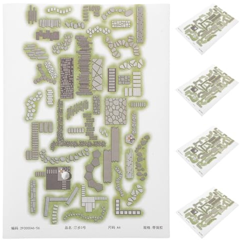 Gogogmee 5 Pezzi di Pavimentazione in Miniatura: Piastrelle per Pavimentazione di Case Delle Bambole - Assi per Pavimenti in Mattoni Finti Mini Adesivi 3d Accessori per Giardino Delle Fate Zen Vassoio