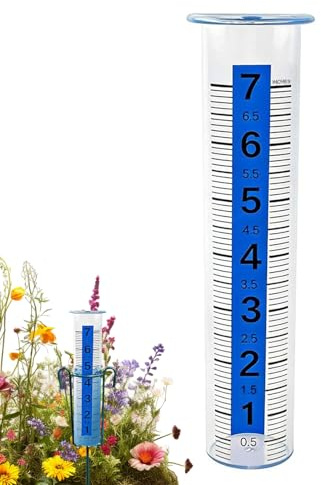 Pluviometro da Esterno di Misura | misuratore pioggia a tubo da 20 centimetri per giardino, , prato, patio, cortile, serra, giardinieri e agricoltori