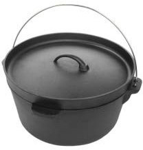 YNNI KAMADO TQCIP 30cm Heavy Duty 5.5kg Round Cast Iron Pot Oven BBQ Camp Fire TQCIP