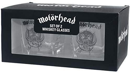 Aparatoo for-Collectors-only Motörhead Whiskey Gläser Set Tumbler Glas Whiskeyglas Glasses Warpig Logo 2er Set Trinkglas…