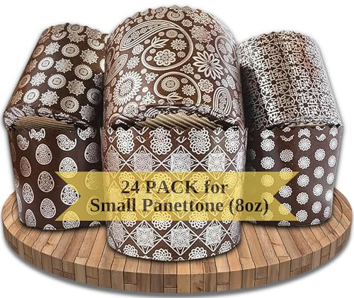Panettone-Papierform für Wandbilder, 24 Stück, H 9 cm x 9 cm, Kulich-Form, runde Panettone-Papier-Backformen, Pfannen, Papier, Panettone, Osterbrotbackformen
