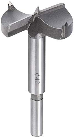 flintronic Forstner Drill, 42mm Carbide Steel Boring Hole Saw, Forstner Drill Cutter Tool for Making Clean Flat-Bottomed Holes in Wood, Furniture or Door Hinge Hole