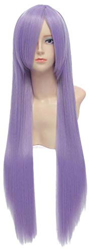 Nunubee Viola Chiaro Parrucche da Cosplay Sintetiche per Capelli Lunghi universali da 80 cm