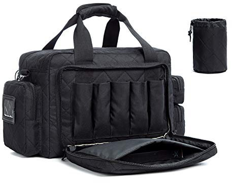 AUMTISC Taktisch Tasche Range-Bag Waffentasche-Pistolen Einsatztasche Pistolentasche - für Große Pistolen, Ladestreifen, Munition Zubehörtasche für die Jagd Schießstand Wettkampf Schwarz (Black)