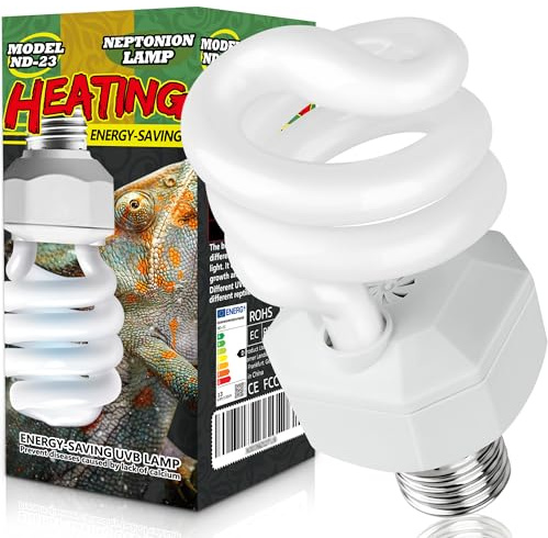 NEPTONION UVA UVB 5.0 Reptilien-Lampe, 13W Zweifach-UV-Lampe, kompakte Leuchtstofflampe, geeignet für Wüstenreptilien