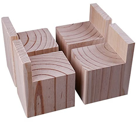 4 Stück Holz Möbelerhöher, Betterhöhung Möbelerhöhung Elefantenfuß Bed Riser, Erhöhung um 5 cm, Für Dient zum Anheben ​von Sofas Kinderbetten Stühle Schrank(Size:15 X 15 X 5 cm)