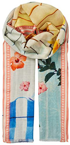 Becksöndergaard Schal Damen - Keiba Cowo Scarf Mehrfarbig (Multicolor) - Halstuch Baumwolle sommerliches Muster - B:100 x L:200cm - 2301674002-018