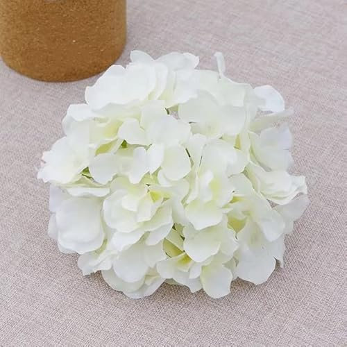 NAABHIKA 10 Stück 54 kleine Köpfe Seiden-Hortensie-Fälschungsblume DIY künstliche Blumen mit Stielen für Hochzeit, Dusche, Dekoration, Bankett, Heimcreme, mit Dampf