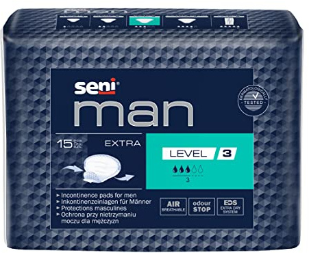 16x Seni Man Extra Level 3 Inkontinenzeinlage | Packung (15 Stück) - B0C4TCCGBD