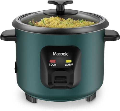 Macook Reiskocher(0,6 Liter, 3 Tassen) 300W - Reiskocher Klein für 1 bis 6 Personen, Antihaftbeschichtung, automatische Warmhaltefunktion, Anti-Trockenbrenner-Funktion.