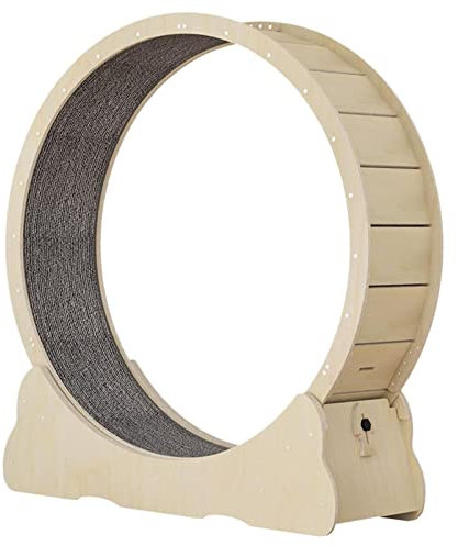 DIIDIIFF Katzenlaufband, mit Sicherungsstift, Katzenlaufrad zur Gewichtsreduktion mit Teppichboden, lückenloses Design, groß, mit geräuschlosen Rollen, Schwarz-XL