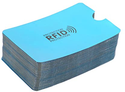 Funda de Protección contra Robo de Tarjetas, Fundas de Bloqueo de Tarjetas Finas y Portátiles a Prueba de Desmagnetización para Tarjetas de Compras (Blue)
