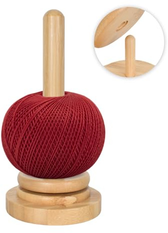 Wollabwickler Holz, Garnhalter Stricken, Wollhalter Drehbar Kugellager, Wollknäuelhalter, Garnrollenhalter Wolle, für Knotenfreies, Gleichmäßiges Stricken Häkeln, Häkelgeschenk Für Strickliebhaber