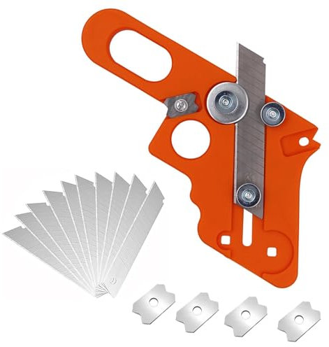 Yuentoen Furnierkantenschneider,Kantenschneider für Umleimer,Edge Banding Trimmer mit 10 Ersatzklingen,Einhandhobel,Kantenhobel, Fasenhobel,Handschneidewerkzeug für Holzkantenbänder