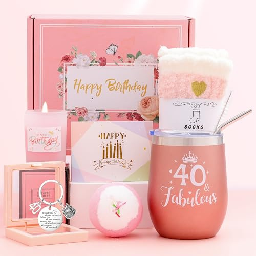 40 Geschenke für Frauen, 40. Geburtstagsgeschenk für Frauen, 40. Geburtstag Geschenkset, 40. Geburtstagsgeschenk für Mama Ehefrau Tante Schwester