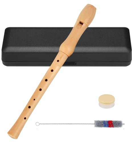 Blockflöte Holz, C-Sopran Blockflöte Deutsche Griffweise, Aus Abnehmbar ABS Harz Kunststoff, 8-Loch Holzblockflöte für Kinder Erwachsene Anfänger, Geeignet für Anfänger