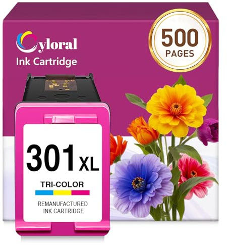 Cyloral 301XL Farbpatronen für HP 301 Druckerpatronen DeskJet 2540 2547 2548 3050 3059 1050 1510 3059a 2050 Envy 4500 5530 5532 4504 4508 4502 4507 OfficeJet 4630 4636 2620 für HP Partronen 301 XL | Kompatibel mit Envy 4500 5530 5534 4502 OfficeJet 2620 4630 2622 DeskJet 2060 2540 2542 2543 2544 2545 2548 3050A 3052A