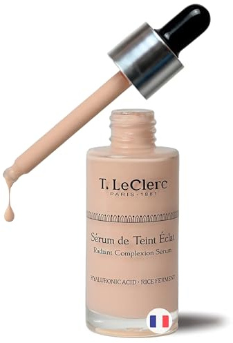 T. LeClerc – Skin Tint Serum Foundation 30 ml – 07 Cashmere – Getöntes Serum fürs Gesicht mit Second Skin Effect & Hyaluronsäure, Leichtes Make-up für strahlenden Teint