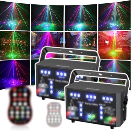 Lot De 2 Stroboscopes LED À 21 Yeux, Éclairage D'ambiance, avec Télécommande, Fonction Mémoire, 4 Modes De Fonctionnement, des Centaines De Motifs, pour Noël, Mariage, Spectacle