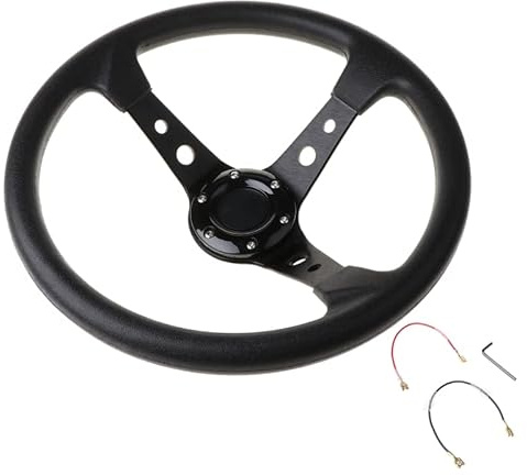 ZQINGQING Volanti Sportivi Volante Sportivo for Auto 360mm Sterzo da Corsa Universale da 14 Pollici Volante Auto Sportivo(Noir)