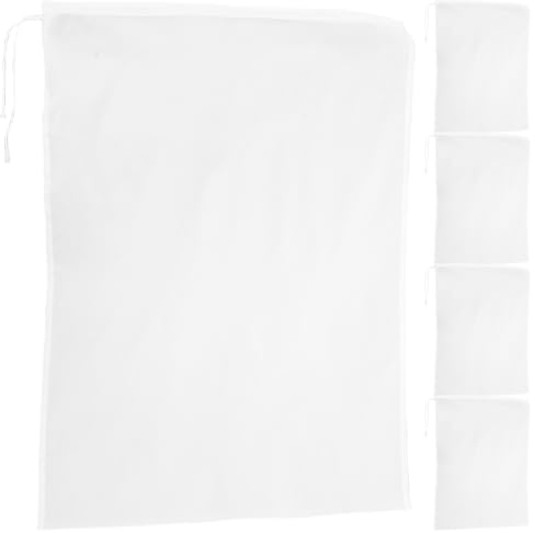 MAGICLULU Lot de 5 sachets pour lait de noix : passoire alimentaire réutilisable, sacs en maille de nylon fin pour filtrer le lait d'amande et de soja, yaourt grec pour infusion froide, café,