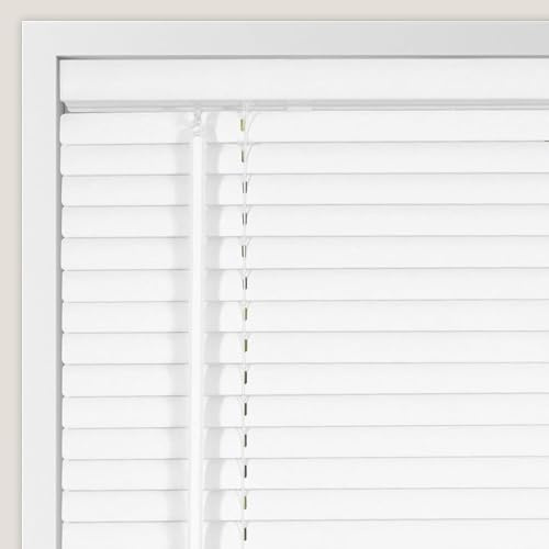 Blackout Aluminum Blinds for Indoor Windows 1 inch Mini Blinds Vinyl Cordless Window Shades for Home.White,94 W x 49 H