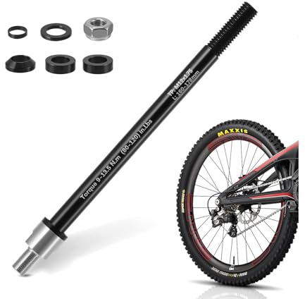 Generisch M12 160-178 mm Steckachse,Steckachse Fahrrad Adapter,Einstellbare Schaftlänge,Legierter Stahl,für Radfahrer mit Fahrradanhängern und Durchgangsachsfahrrädern