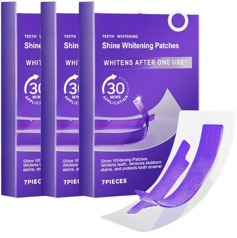 Teeth Whitening Strips,Whitening Strips,Purple Tooth Whitening,Gentle Care Teeth Whitening Kit for Sensitive Teeth Stain Removal,30 Mins Fast Results Tooth Whitening Strip Solution (3PCS)