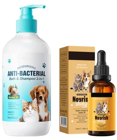Schampo för hundar & katter rengör försiktigt huden och lugnar hundschampo 500 ml