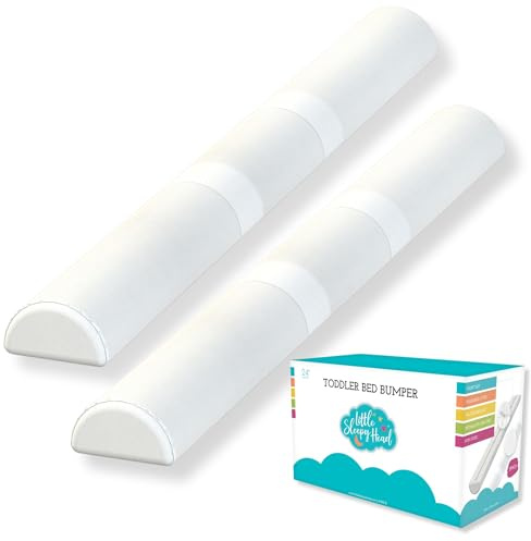 Little Sleepy Head Bettumrandung für Kleinkinder, Bettgitter für Kleinkinder, Bettumrandung mit weichem Bezug, Schaumstoff-Sicherheitsschiene mit Stay-Put-Abdeckung, Doppelbett-Stoßstange für