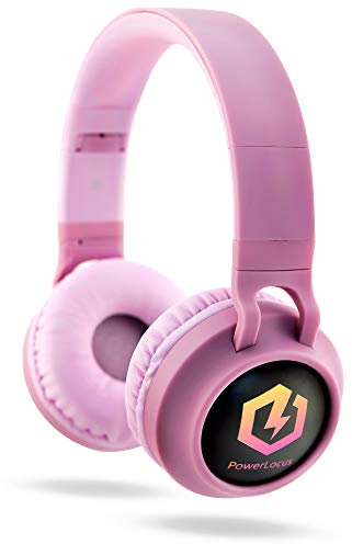 PowerLocus Kids Wireless Headphones, Bluetooth Headphones for Kids Over Ear with LED Lights, Foldable, Built-in Microphone, Volume Limited, Micro SD/TF, Wireless and Wired for Phones,Tablets,PC,TV
