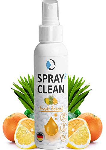 Kissenspray SPRAY2CLEAN, Anti-Milben Polsterreiniger für Kopf-Kissen | Textil-Reiniger für Sofa, Matratze, Schaum, Auto, 100ml Farbloses Spray mit Teebaumöl und frischem Zitronen und Orangen Duft