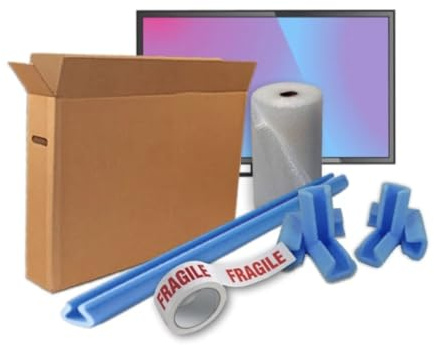 55 inch TV LCD Double Wall Premium Cardboard Box WITH Extra Bubble Plasma Screen Picture Artwork Frame House Removal Moving Protection Kit