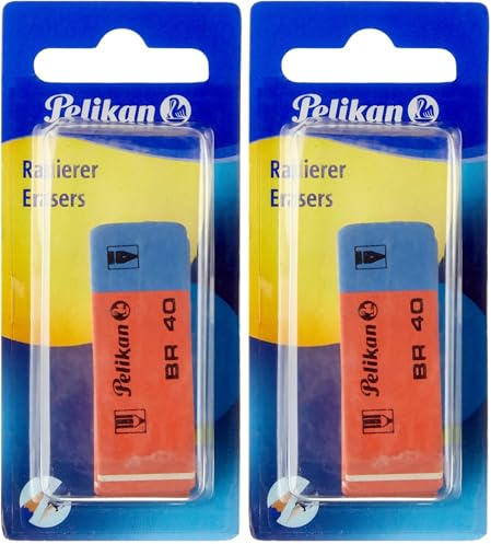 Pelikan 619932 BR40/2/B Radierer aus Kautschuk Verpackung, 2 Stück (Packung mit 2)