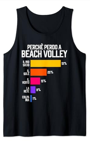 Perchè perdo a Beach Volley Scritte Pallavolo Divertente Canotta