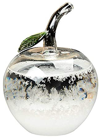 Weather Predictor- Storm Glass Weather Forecaster Weather Stations Glass Weather Forecast Bottle Liquid Barometer Desktop Decoration for Home Office Gift (Apple-Shaped)