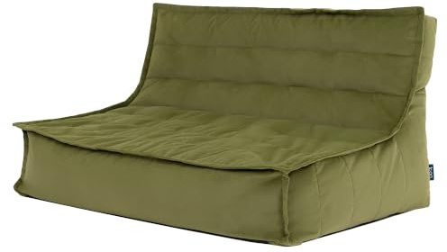 Icon Kota XXL Sitzsack Sofa für Erwachsene, Samtstoff, Grün | In Deutschland Hergestellt, Sitzsack Erwachsene, Plüsch-Samtstoff, Sofa für Wohnzimmer und Schlafzimmer