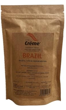 Specialty Coffee in grani - Microlotto BRAZIL Natural Catucaí Carbon Neutral - Fazenda Vila Boa - 100% Arabica per FILTRO - 250 g - Caffè Crème