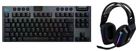 Logitech G733 Lightspeed kabelloses Gaming-Headset mit Blue Vo!ce und G915 TKL Lightspeed kabellose mechanische RGB-Gaming-Tastatur ohne Ziffernblock – PC/Mac - Schwarz