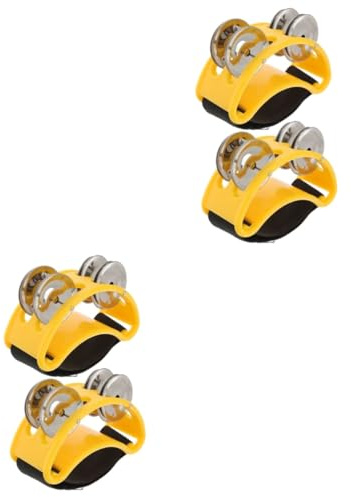 TOYANDONA 4 Stück Zweireihige Fußglocke stainless steel ausstecher rentier trommel Musikalisches Fußtamburin Fußglocken Schritt zu Fuß Tambourin Musikinstrument treten Sie auf Nylon