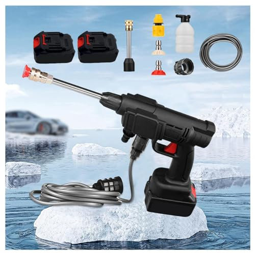 Portatile Lavaggio Auto Senza Fili, Alta Potenza 600w,Due Batterie 24v1500mah Lavapavimenti Esterni, Facile Da Trasportare Pompa Per Lavare Auto, Essenziali Per La Pulizia Della Casa