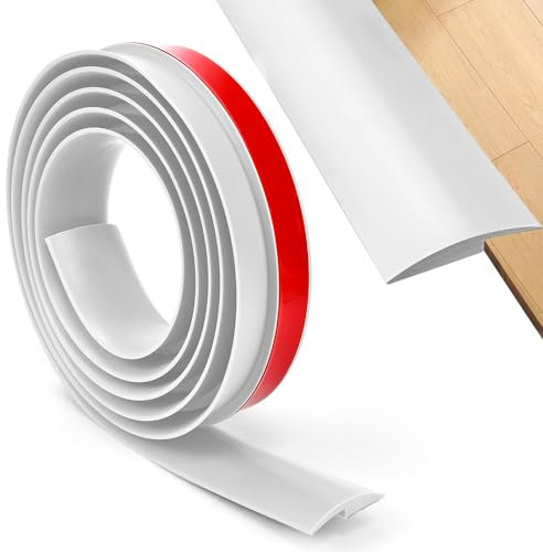 DIKEBAO Striscia di Transizione per Pavimenti Striscia di Soglia in Gomma PVC Strisce Autoadesive per il Bordo del Tappeto Profilo di Transizione Autoadesivo per Pavimenti in Legno Laminato, 2m*3,5cm