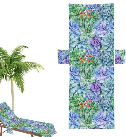 Fodera per sedia da piscina, coprisedia da spiaggia con tasche | copertura pieghevole per poltrona in microfibra, custodia multiuso per sedia a foglie, telo colorato per giardino