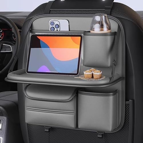 RXBBDL Auto Rückenlehnenschutz und Organizer für Mercedes Benz GLC SUV X254 X253 GLC 53 43/GLC 200 220 260 300 400 2015-2025 Rücksitz Organizer Auto Aufbewahrungstasche,Grey