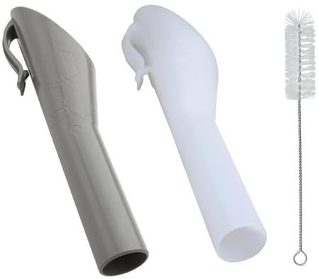 PGKDYC 2Pcs Diesel Funnel with Brush, Capless Plastic Funnel 1833948, 1782177 (Grey and White)